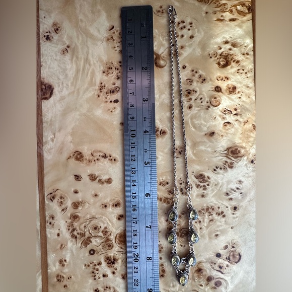 Vintage Baltic Amber and Sterling Silver V Shaped Link Necklace. Marked … - Picture 9 of 9